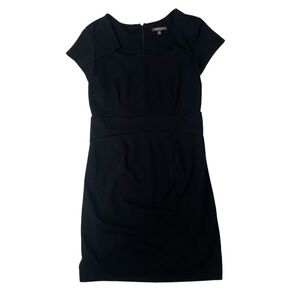Women's Adrienne Vittadini Square Neck Cap Sleeve Knee-Length Black Dress Sz. 12